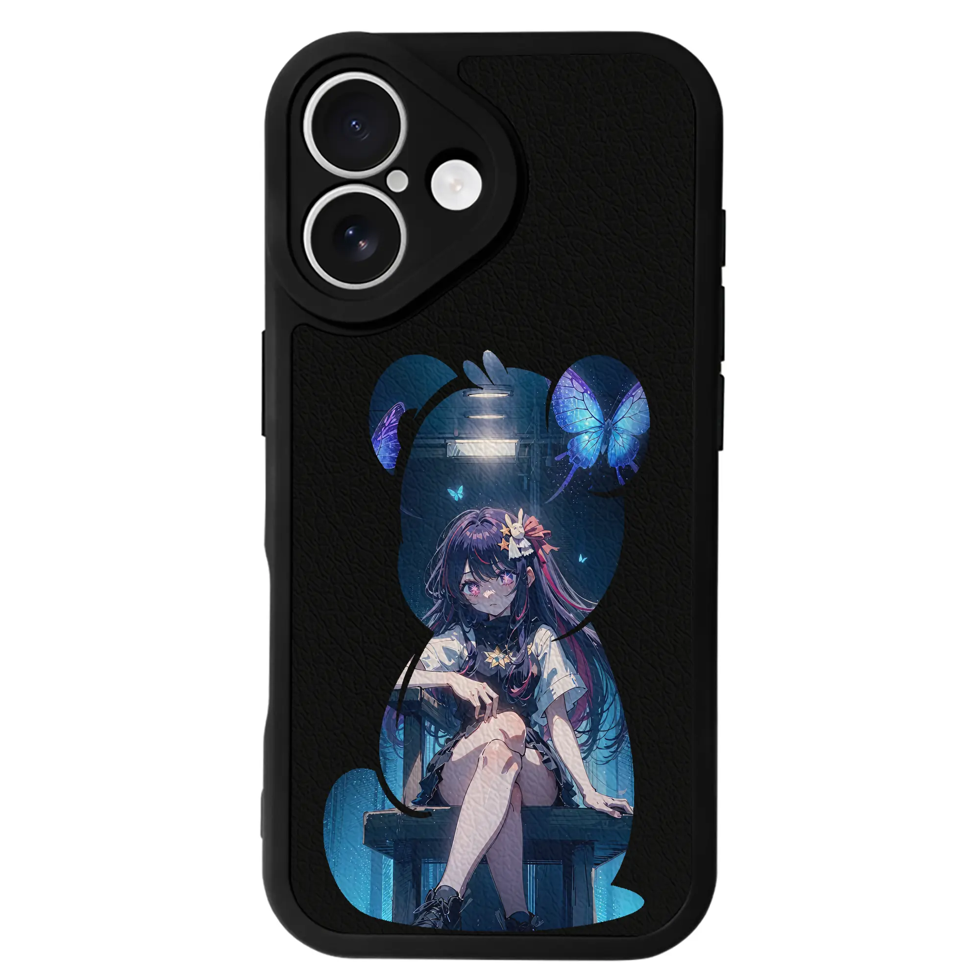 推しの子 グッズ,星野アイ - IPhone 16シリーズ対応 ・ シリコンスマホケース ・ レザー調 ・ 高精度フィット ・ 耐衝撃 ・ ワイヤレス充電対応 ・ 精密カット